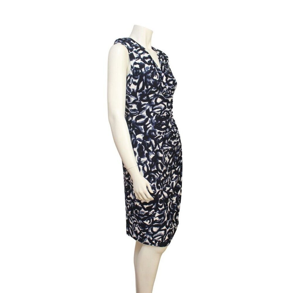 Ralph Lauren Blue Abstract Print Sleeveless Matte Jersey Knit Dress Size 10 - Picture 2 of 6